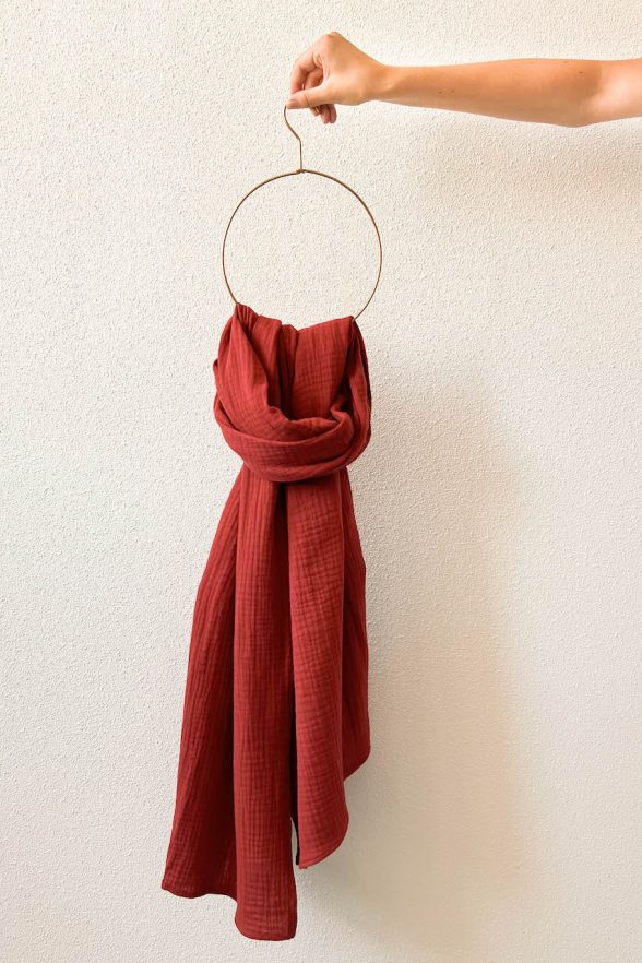 Sjaal rood biologisch katoen