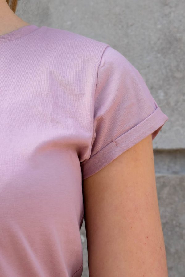 Oud roze T-shirt | Rolled sleeve